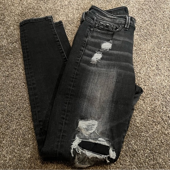 Buckle Black Distressed Jeans Women’s Size 24 Ankle Skinny Fit No.75 - Picture 3 of 6